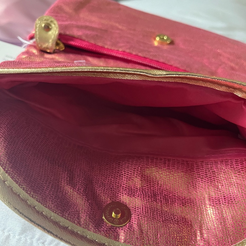 Modella Pink and Gold Clutch